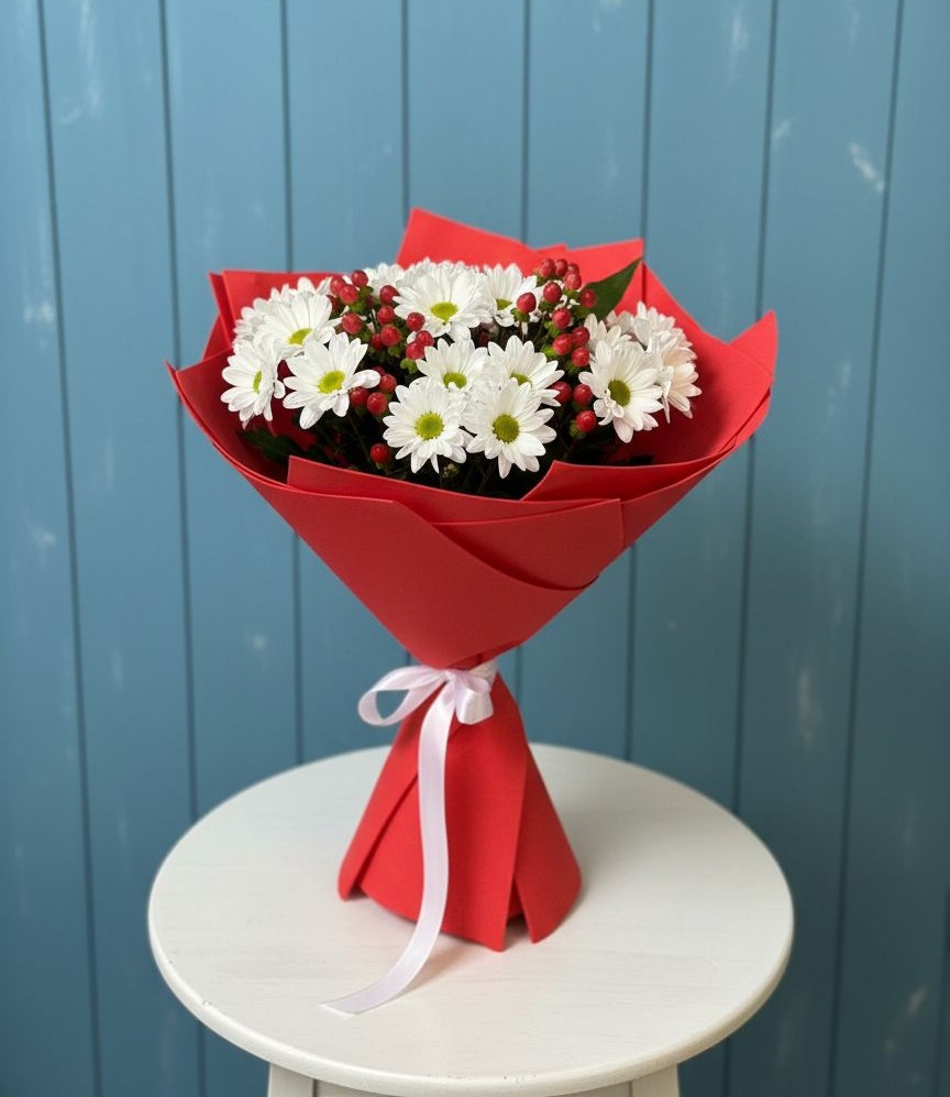 Букет цветов из: Хризантемы в Строителе Тамбовской области