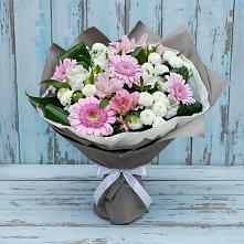 Букет цветов из:  Герберы, Альстромерии и Хризантемы #REPLACE_PRED# Строителе Тамбовской области