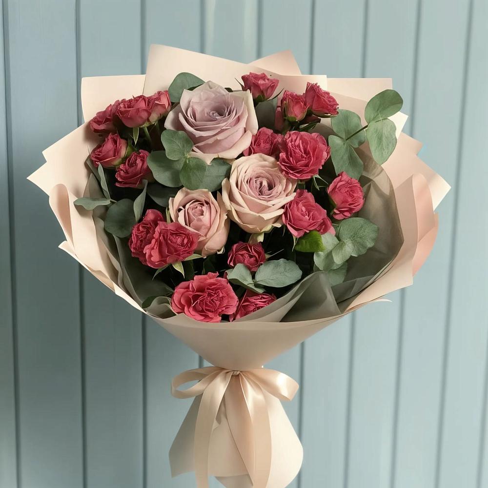 Букет цветов из: Гвоздики и Розы в Строителе Тамбовской области
