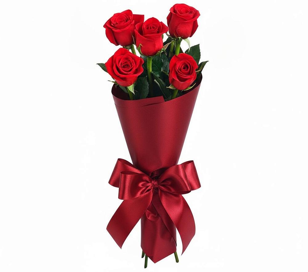Букет 5 Красных роз Эдлесс Лав в Строителе Тамбовской области