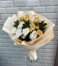 Букет цветов из:  Розы и Хризантемы в Строителе Тамбовской области