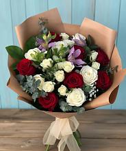 Букет цветов из:  Розы и Альстромерии в Строителе Тамбовской области