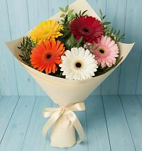 Букет цветов из:  Герберы в Строителе Тамбовской области