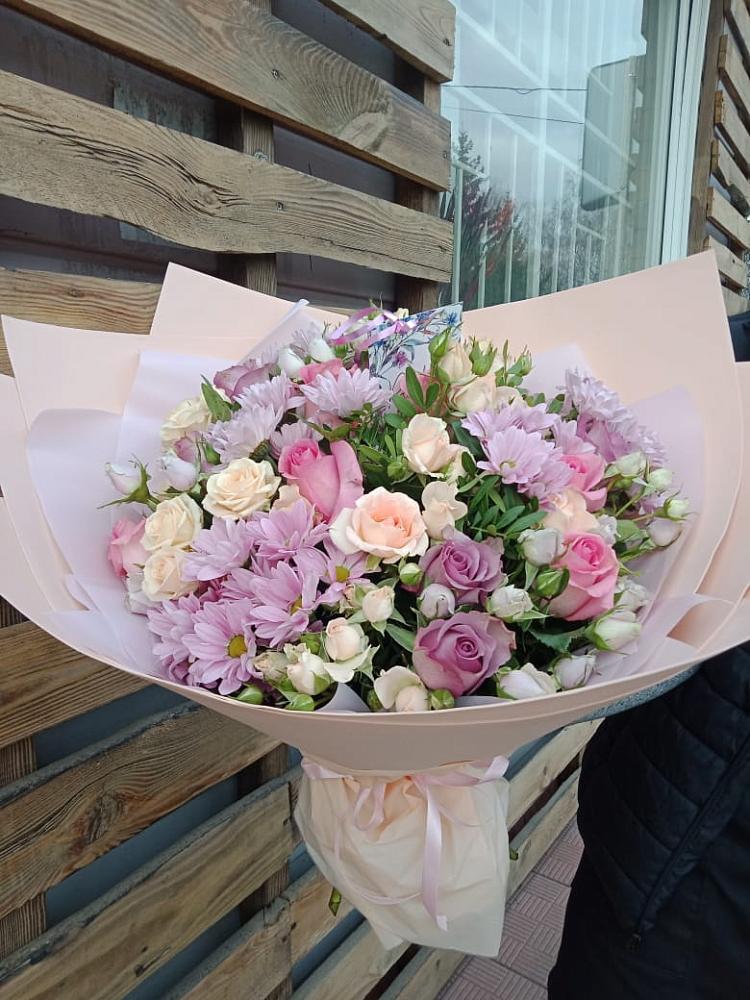 Букет цветов из: Розы и Хризантемы в Строителе Тамбовской области