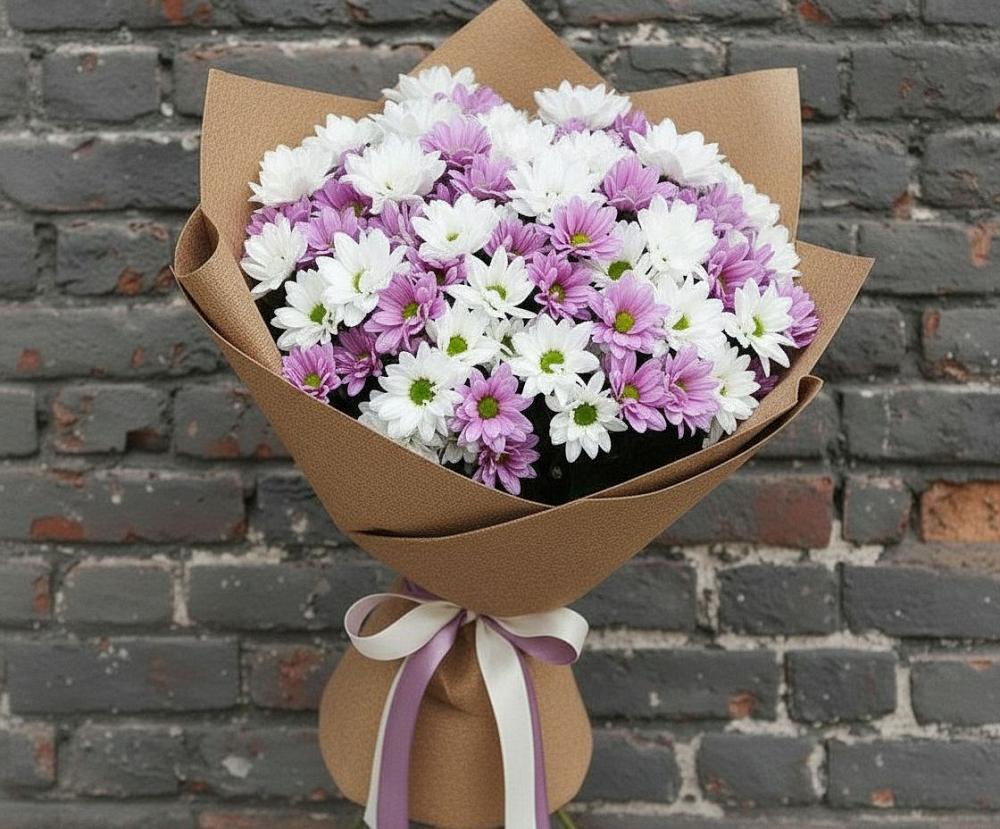 Букет цветов из: Хризантемы в Строителе Тамбовской области