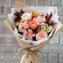 Букет цветов из:  Гвоздики, Хризантемы и Розы в Строителе Тамбовской области