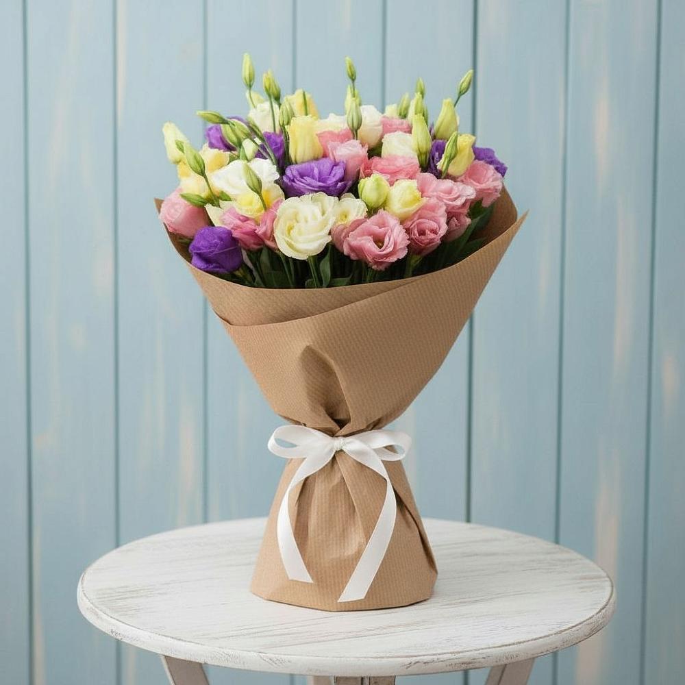 Букет цветов из: Лизиантусы в Строителе Тамбовской области