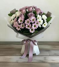 Букет цветов из:  Хризантемы и Розы в Строителе Тамбовской области