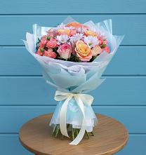 Букет цветов из:  Хризантемы и Розы в Строителе Тамбовской области