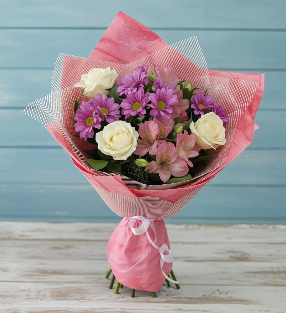 Букет цветов из: Герберы в Строителе Тамбовской области