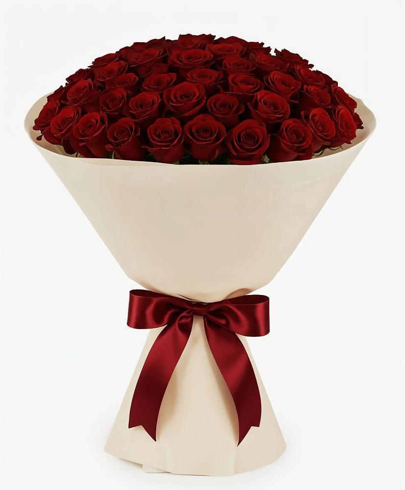 Букет 101 Бордовая роза Блэк Бакарра в Строителе Тамбовской области