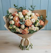 Букет цветов из:  Альстромерии и Розы в Строителе Тамбовской области