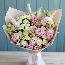 Букет цветов из:  Альстромерии и Розы в Строителе Тамбовской области