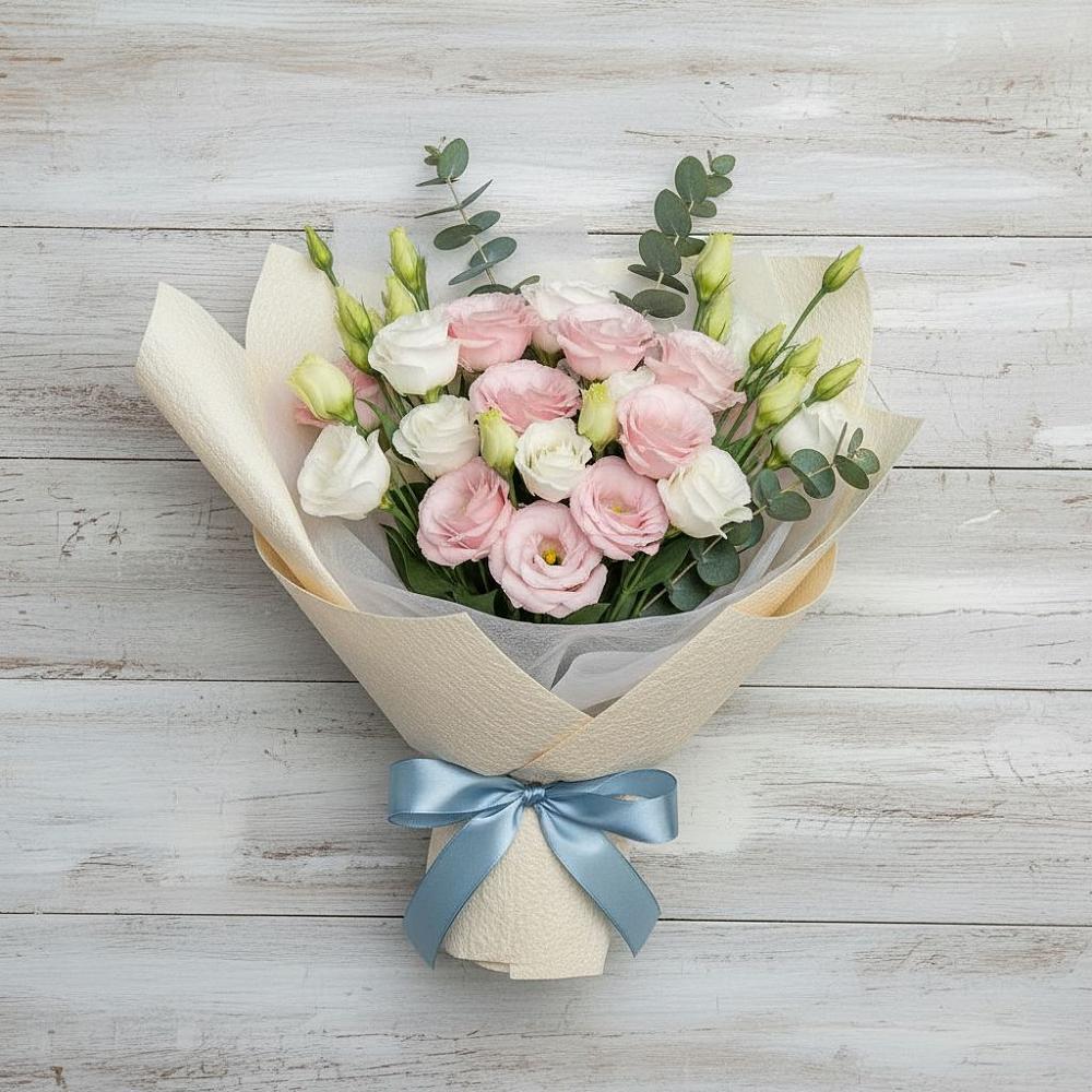 Букет цветов из: Лизиантусы в Строителе Тамбовской области